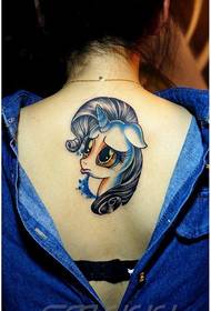 neska cute cute unicorn tatuaje eredua