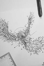 Manoscritto tatuaggio tatuaggio linea geometrica Phoenix