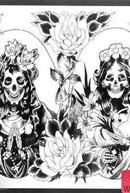 un motif de tatouage de mort couple beau cool