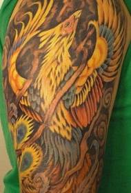 Big Arm Fire Phoenix Paint Tattoo Pattern