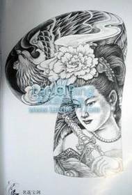 Corak Tattoo Tiram Separuh Tradisional: Gambar Tatu Kecantikan Separuh Ban Phoenix