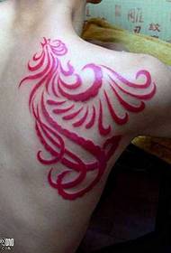 modello di tatuaggio fenice rosso spalla