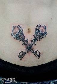 abdomen calavera clave tatuaje patrón