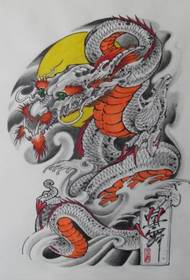 kleur half draak draak sjaal draak tattoo patroon