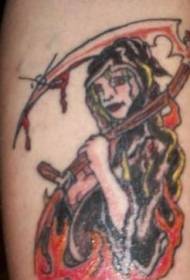 Modello di tatuaggio dipinto morte femminile
