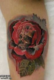arm rose schedel tattoo patroon