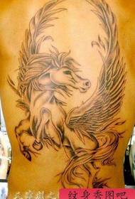 Unicorn Tattoo Pattern: Full Back Unicorn Wings Tattoo pattern