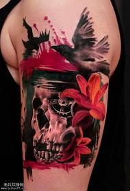 uzorak za tetovažu lubanje za ruku s tintom