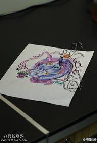 color unicorn tattoo figure