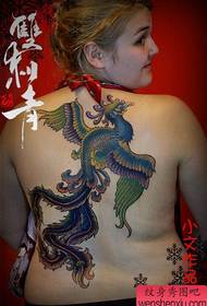 женский обратно популярный классический традиционный рисунок татуировки феникс