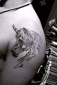 shoulder unicorn tattoo pattern