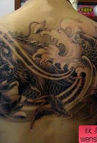 back Cool squid tattoo pattern