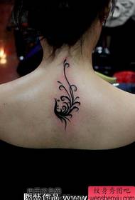 vacker tillbaka till vackra totem Phoenix tatuering mönster