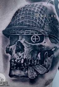 Chest World War II tattoo pattern