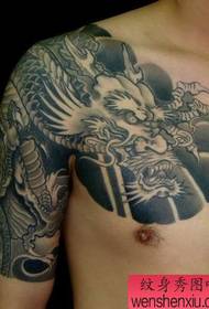 sjal dragon tatuering mönster: ett klassiskt halvlångt sjal dragon tatuering mönster
