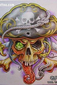 popular cool pirate skull tattoo pattern
