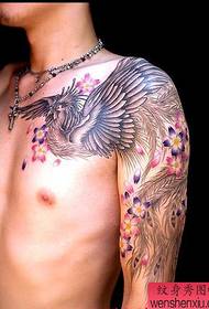 Галерија тетоважа: слика шареног феникса трешња тетоважа слика