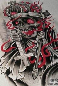 popular black and white skull tattoo manuscript