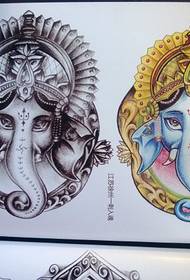 2 magnifiques dessins de tatouage d'éléphant