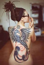 Babae Bumalik Modern Estilo ng Phoenix Tattoo Pattern