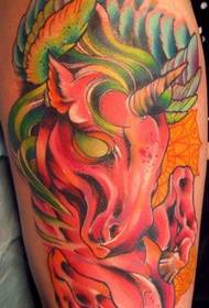 braso sikat na guwapo European at American na kulay ng unicorn tattoo pattern