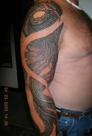 bukton nga matahum nga phoenix black grey tattoo pattern