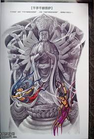 รูปแบบรอยสักกลับเต็มรูปแบบดั้งเดิมของ Avalokitesvara