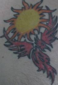 binti Kulay ng tribong phoenix at pattern ng tattoo ng araw