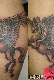 jednobojni uzorak tetovaže: noga jednoroga krila tetovaža uzorak