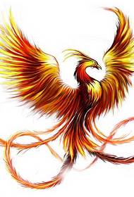 manoscritto del primo modello di tatuaggio fenice uccello