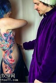 bočni akvarelni vzorec tetovaže feniksa