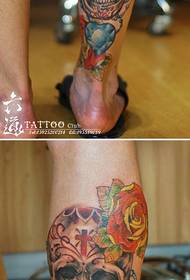 noha populárne klasické európske a americké lebky ruže tetovanie vzor
