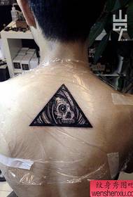 back popular beautiful triangle and skullTattoo pattern