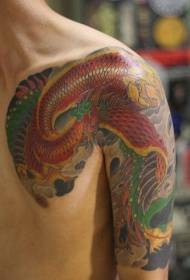 Padrão de tatuagem de Phoenix de meio estilo asiático de fogo