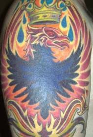 Patrón de tatuaje de chama de tótem de chama de brazo total de fénix