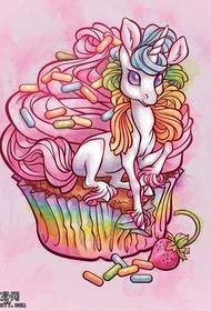 Manuscript Ice Cream Unicorn Model Tattoo