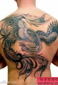 male back tanyag na klasikong itim at puting phoenix tattoo pattern