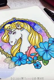 Manuskrip Warna Corak Tatu Unicorn