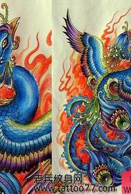 népszerű gyönyörű főnix tetoválás minta