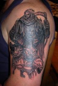 Braço Death Hell Hound Tattoo Pattern