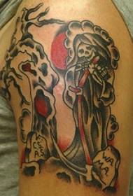 Modello di tatuaggio di morte nella tomba