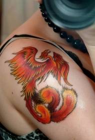 աղջիկները ձեռքին Նուրբ հրաշք Phoenix Tattoo Model- ը