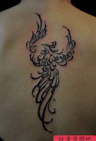 msichana nyuma totem phoenix muundo wa tattoo