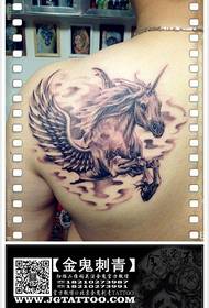 txiv neej lub xub pwg txias txias classic unicorn tattoo qauv 150080-caj npab zoo nkauj zoo nkauj dawb lias starry unicorn tattoo qauv