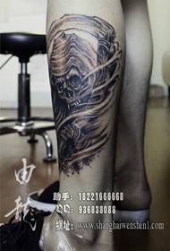 класичні популярні чоловічі ніжки чорно-білі татуювання смерті