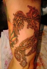 Fantastico modello di tatuaggio a colori Fire Phoenix