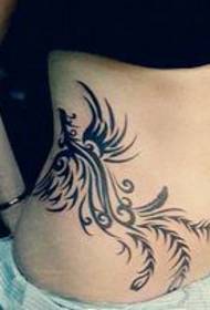 dívčí břicho krásný totem fénix tetování vzor