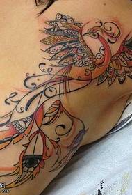 muundo wa nyuma wa mtindo wa tattoo wa phoenix