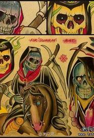 Modello di tatuaggio di morte in stile scuola popolare e bello