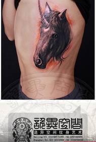 male side ribs cool na unicorn tattoo